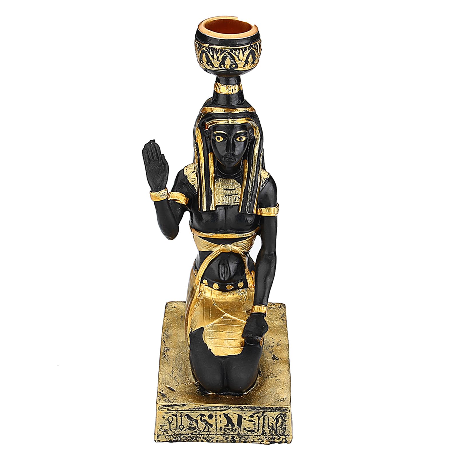 Egyptian Resin Candle Holder Anubis Goddess Sphinx Figurines for Table Office Decor (Goddess)