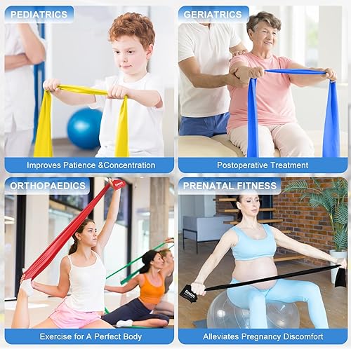 Miniatura 5 de Bandas de resistencia para entrenamiento, bandas de entrenamiento con diferentes fuerzas, banda elástica para ejercicio, equipo de terapia física,