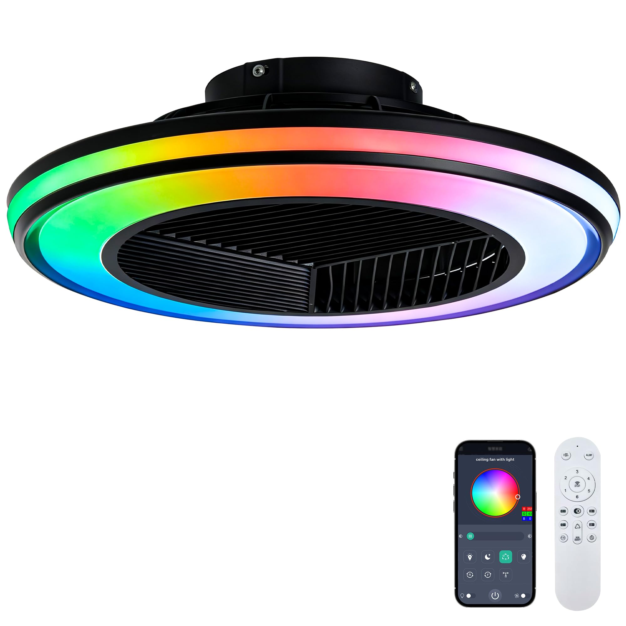 DIAMONDFORGE Smart RGB 20 Inch Ceiling Fan