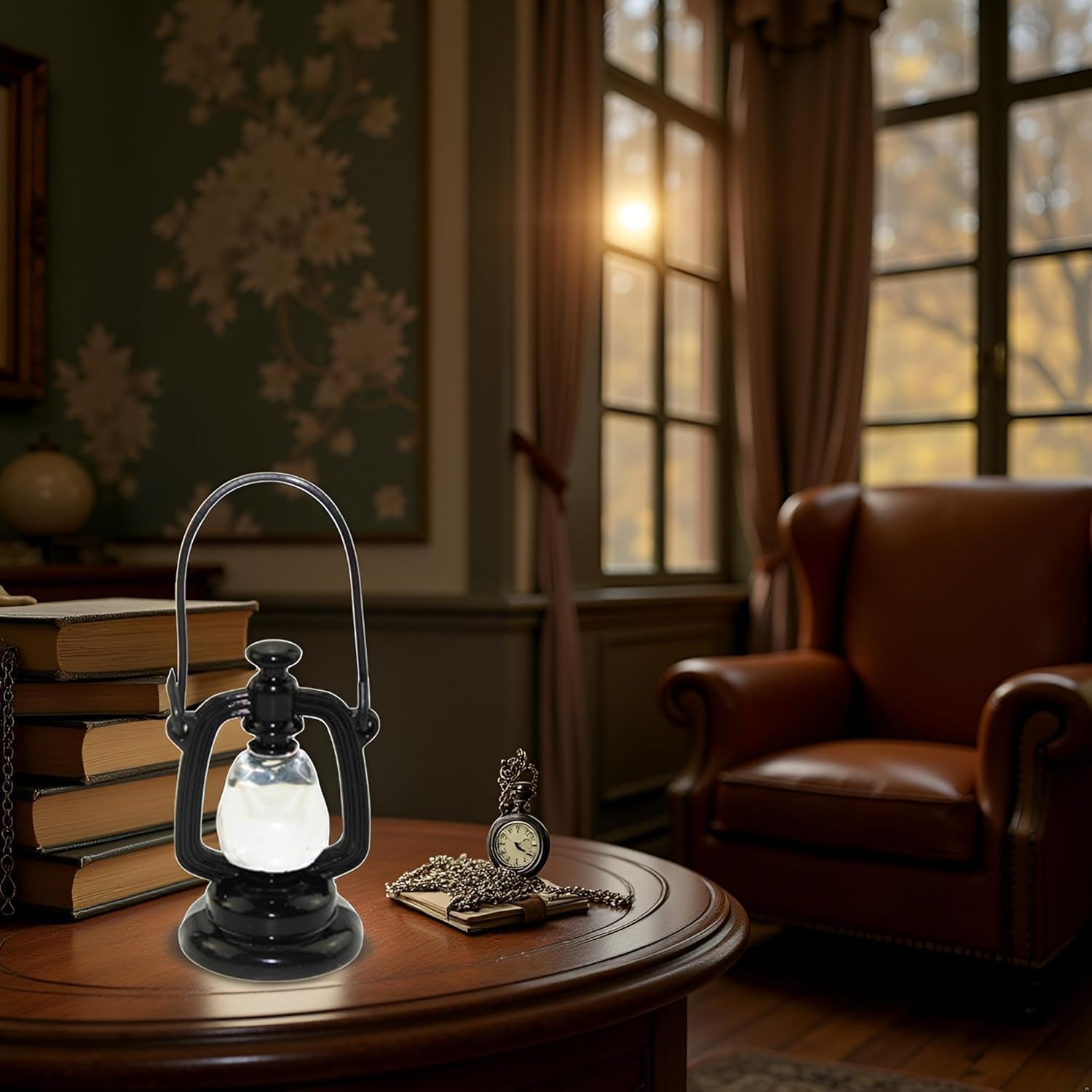 2Pcs Black house Decoration Accessories, 1:12 house Miniature Scene Model Hurricane Lantern Play Toy, Décor - Image 3