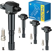 PHILTOP Ignition Coil Pack & Iridium Spark Plugs for Acura TSX 2.4L 2009-2014 - 4PCS UF629 OEM Replacement