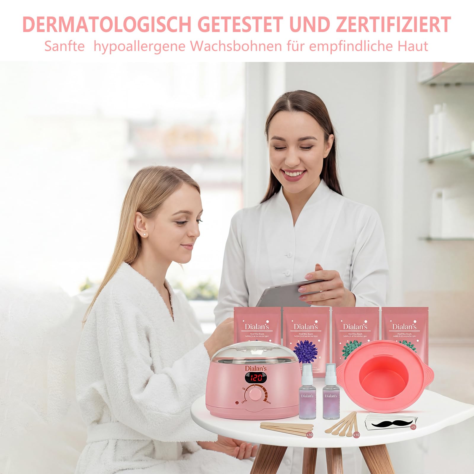 Waxing Set Professionelles Digital Wachswärmer Wax Warmer Maschine, Heißwachsgerät für Gesicht, Intimbereich, Körper, Wachs Haarentfernung, Wachswärmer Set für Zuhause & Heim Salon für Frauen