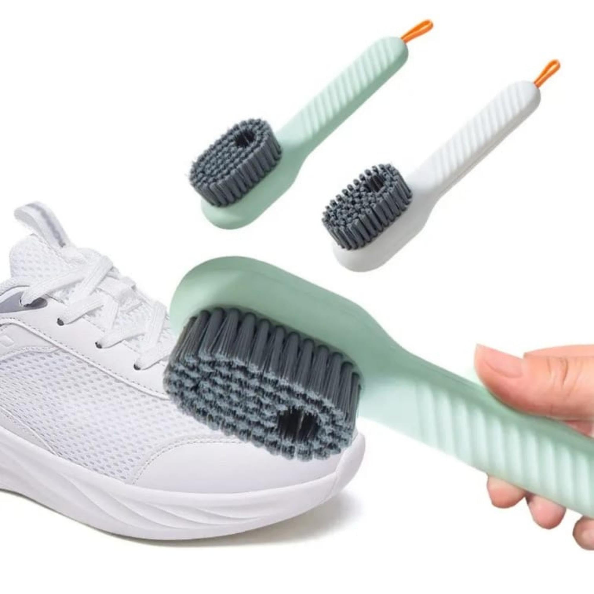 2Pcs Multipurpose Liquid Shoe Brush, Liquid Adding Cleaning Brush For Shoes With Soap Dispenser, Laundary Brush, Household Shoe Washing Tool, Stain Remover Scrubbing Brush Suitable For Home Cleaning