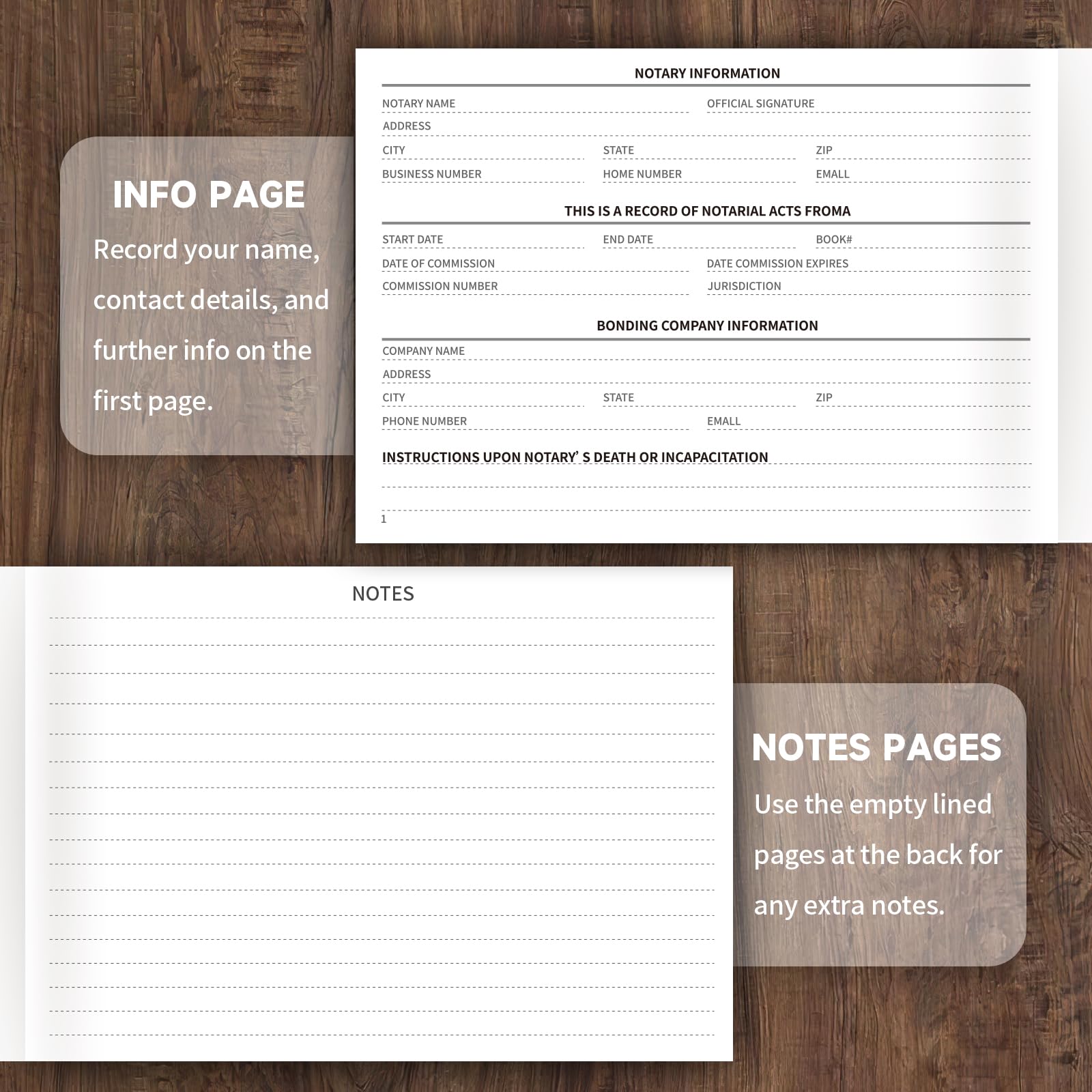 Notarjournal, Logbuch, Leinen-Notarbuch mit 510 Eintragungen, Notar-Logbücher, Notarielle öffentliche Zeitschrift für Notarakte, Notarbedarf mit Sichtschutz, 120 g/m² dickes Papier, 25,4 x 17,8 cm (10