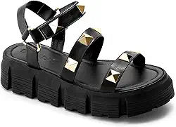 Sandália Papete Feminina Flatform Tratorada Pirâmide