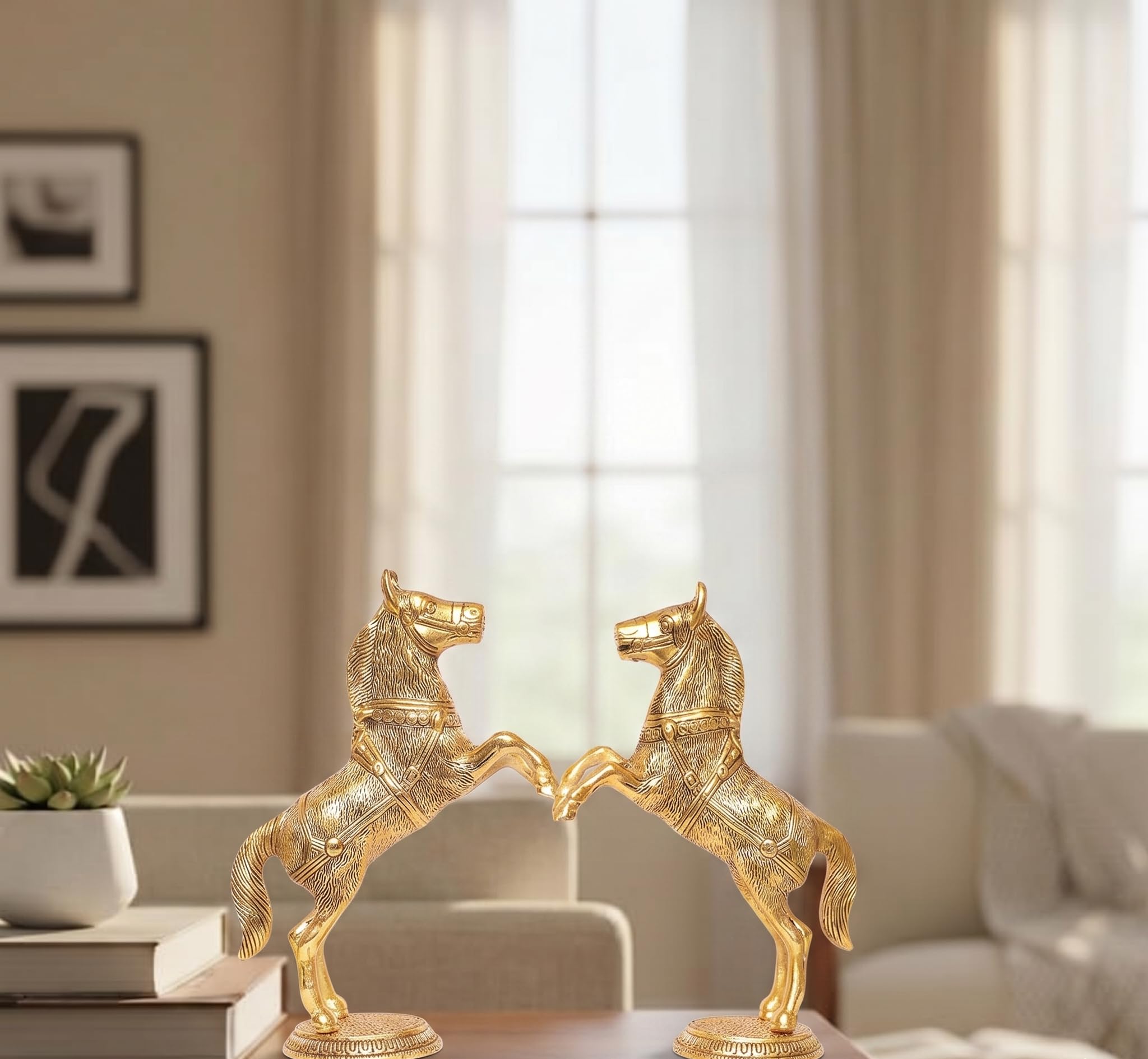 KridayKraft Jumping Horse Statue - Wealth & Good Luck -5