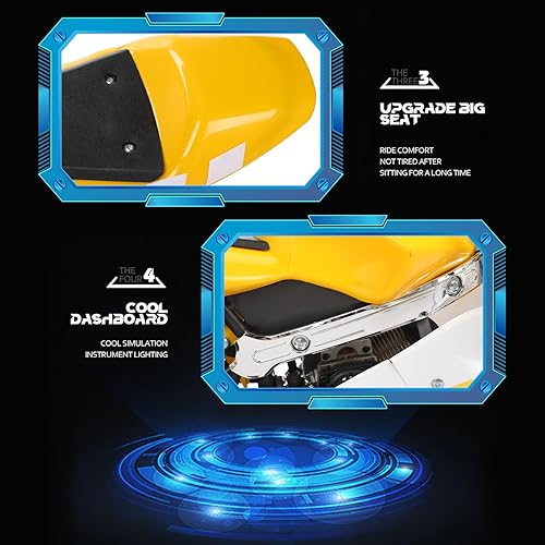 Miniatura 7 de Mini motocicleta de gasolina de 2 tiempos, tanque de gasolina de 49 cc, mini motocicleta, faros dobles de alto brillo, manillar de goma, tanque de