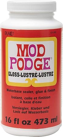 Mod Podge CS11202 Waterbase Sealer, Glue & Decoupage Finish, 16 oz, Gloss, 16 Fl Oz, 1 Pack