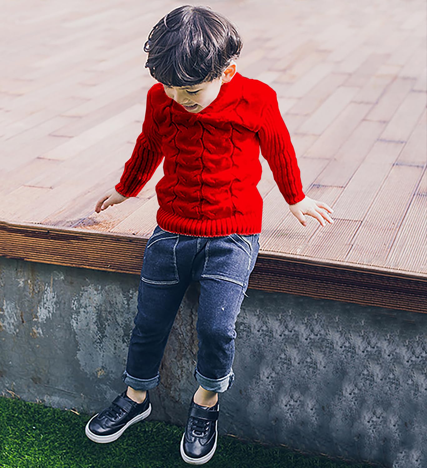 Baby Jungen Rollkragenpullover Kleinkind Mädchen Weich Warm Hoher Kragen Pullover Pullover Größe 1-8T