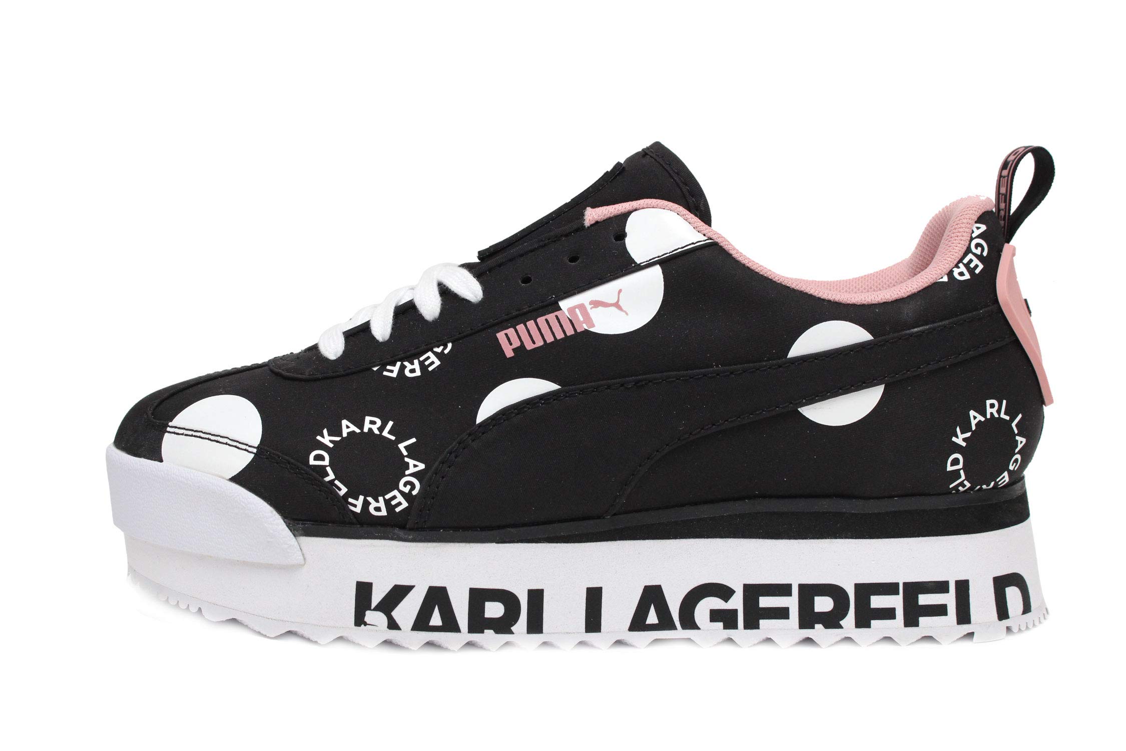 PUMA Womens Roma Amor X Karl Lagerfeld Polka Dot Sneakers Shoes Casual - Black - Size 9 B