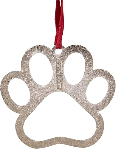 Miniatura 4 de Northlight - Adorno de Navidad chapado en huella de pata con cristales europeos, 2.5 pulgadas, plateado