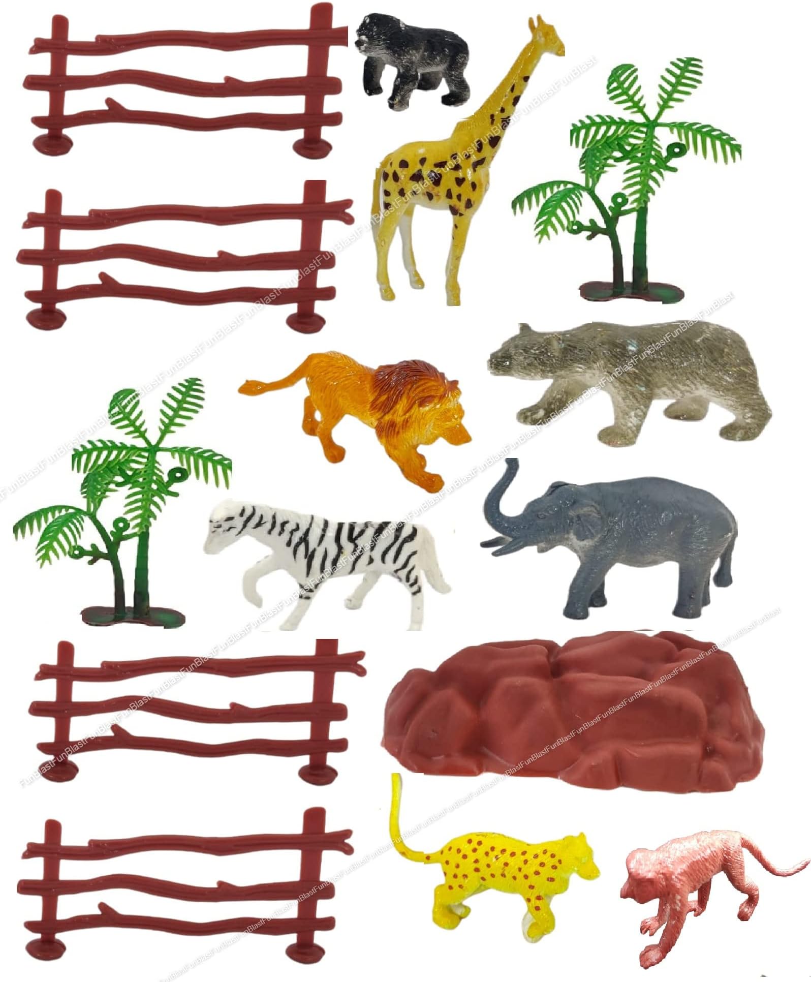 Realistic Mini Animal Figure Toy - Farm Animal Toys & Wild Animals Toys for Kids Figure Playset - Jungle Animals Toys Set - Best Birthday Return Gifts for Kids - Small Size (15 Pcs)