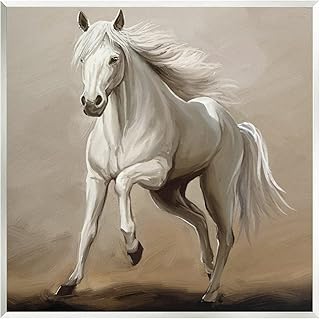 Stupell Industries Galloping Horse White Stallion Wood Wall Art, Design by Ziwei Li