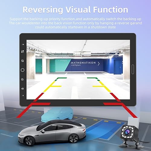 Miniatura 7 de Radio de coche HD de 10.1 pulgadas con Carplay con cable y Android Auto, radio de pantalla táctil de un solo DIN con enlace de espejo con cable,