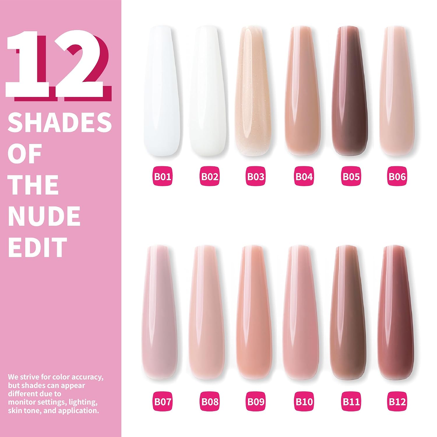 Color Rubber Base Builder Gel, 15ml, White, Sheer Nail Gel, 3-in-1 Soak Off Nail Strengthener UV/LED needed B02.