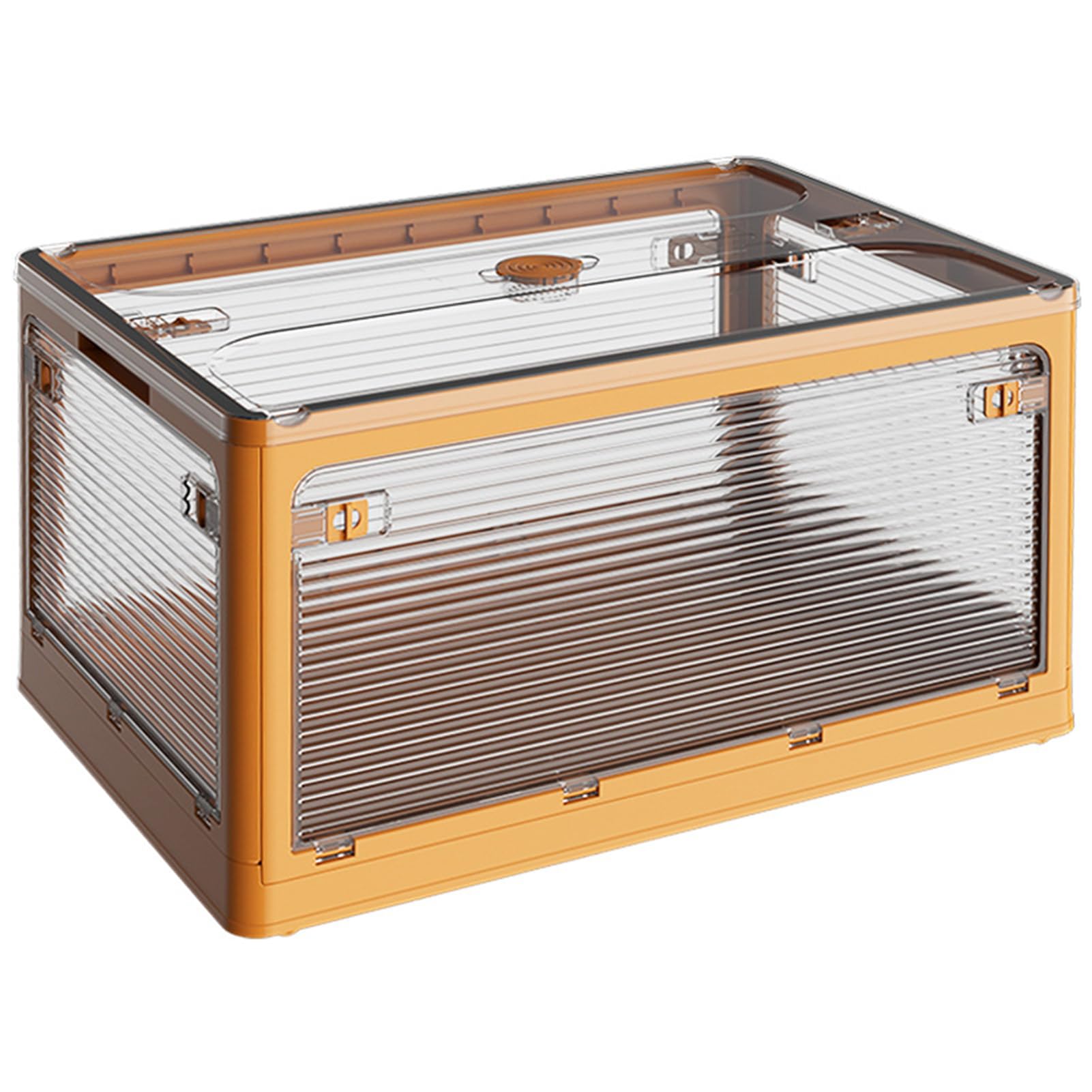 Cajas Almacenaje Plastico Grandes, Cajas Almacenaje Plastico con Tapa y Ruedas, Cajas Almacenaje Plegables con 5x Puerta Caja de Almacenamiento Apilable para Dormitorio Camping