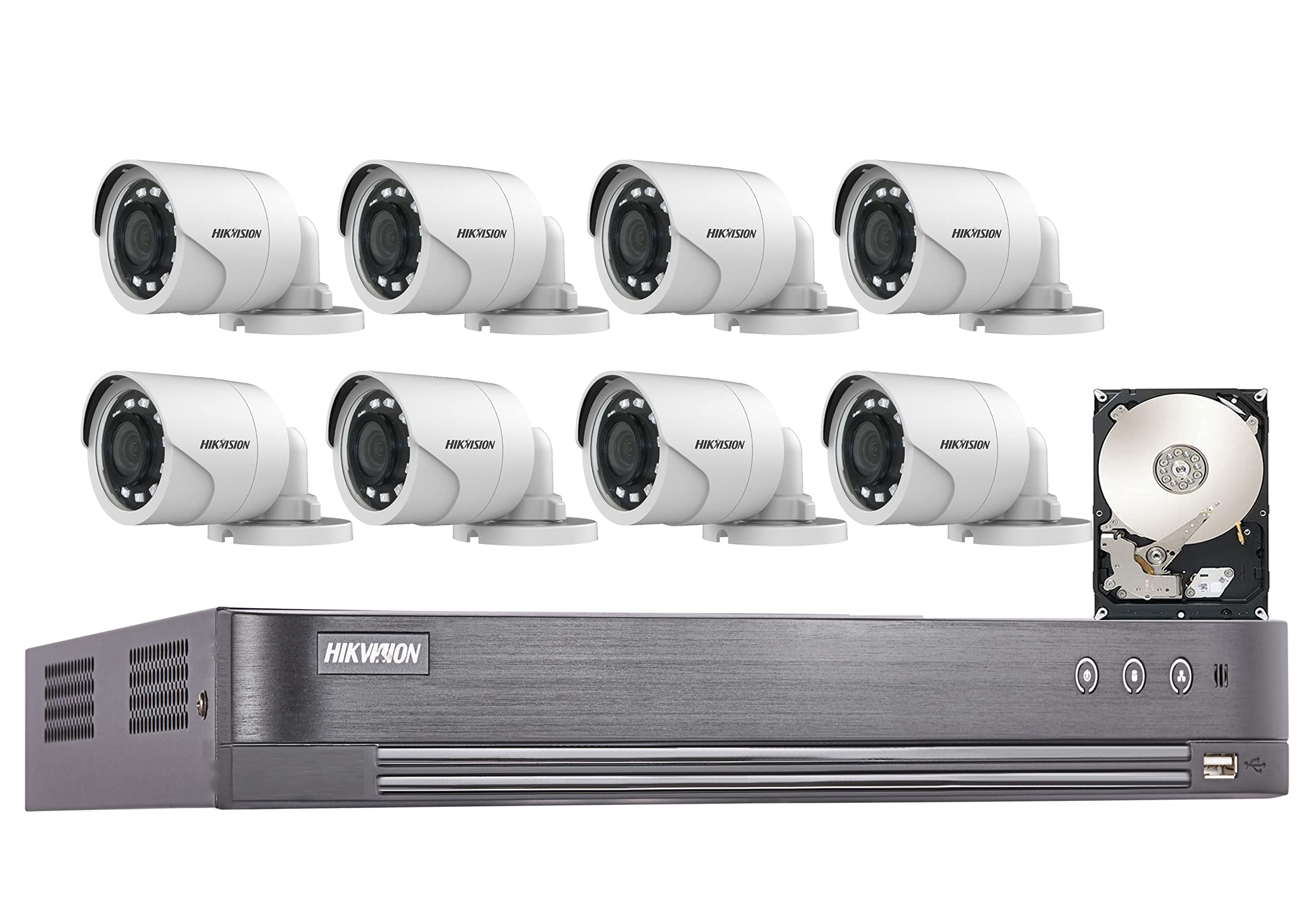HIK 8CH 1080p HD CCTV Security Camera Kit Bundle for Hikvision  iDS-7208HQHI-M1/S 8CH DVR with 2TB HDD 8X 2MP Outdoor Bullet Analog HD  Cameras Video - Main Image