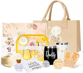Baby Shower Gifts, New Mom Gifts for Women, Newborn Gift with Tumblers & Decision Coin, Baby Gift Basket for Couples, New Parents, Gender Reveal, First Time Mom Essentials, Pregnancy Gifts