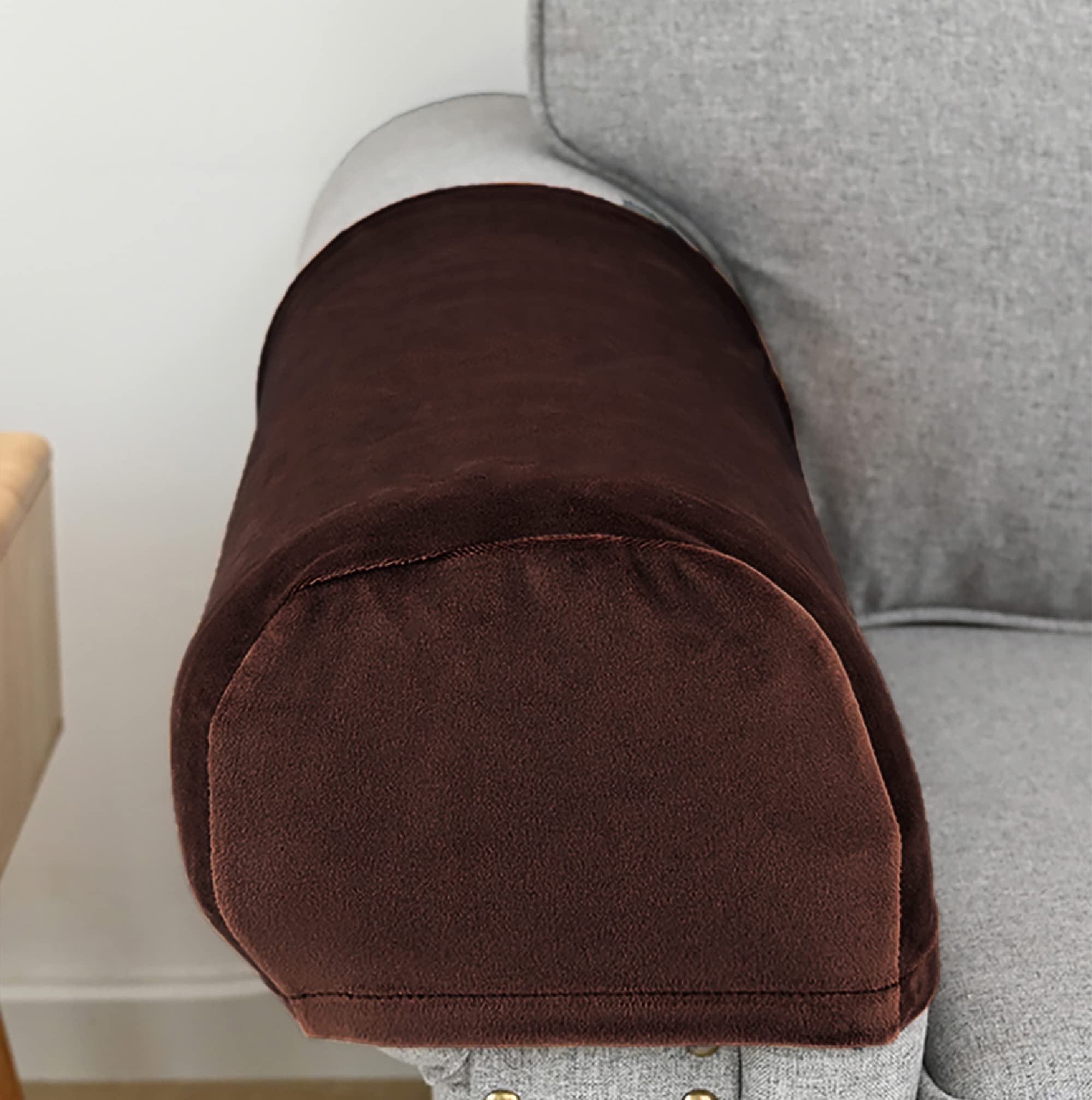 Vikaul 2Pcs Couch Arm Covers Non Slip Armchair Covers For Sofa Recliners Stretch Arm Rest Covers Furniture Protector Slipcover Washable Chair Arm Caps (Coffee)