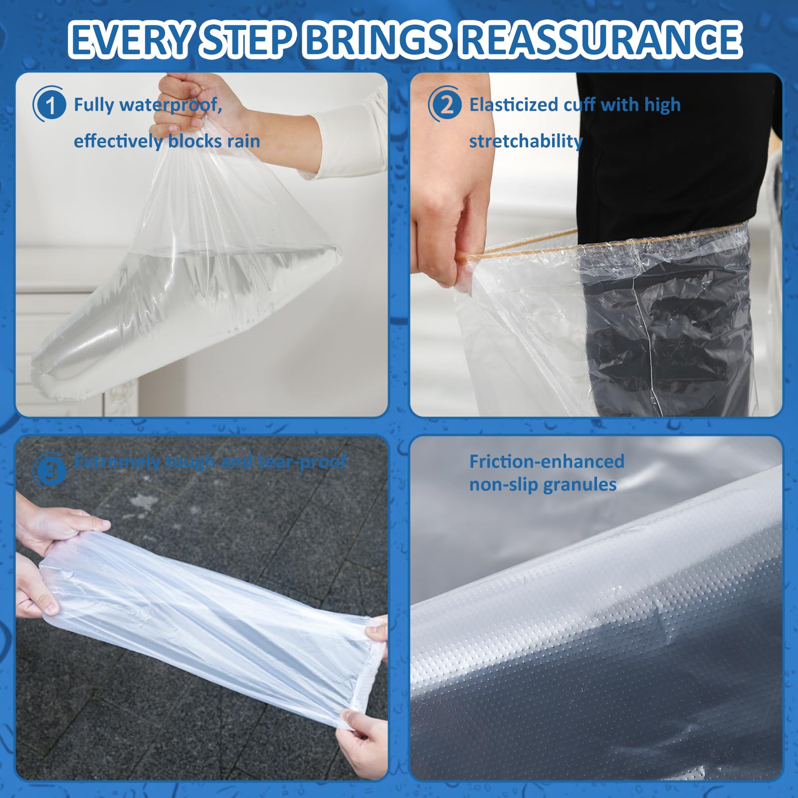 10 Pairs PE Waterproof Shoe Covers for Rain,Rain Shoe Covers,Disposable Rain Boots Covers,Indoor Outdoor Overshoes for Men and Women (Transparent) - 5