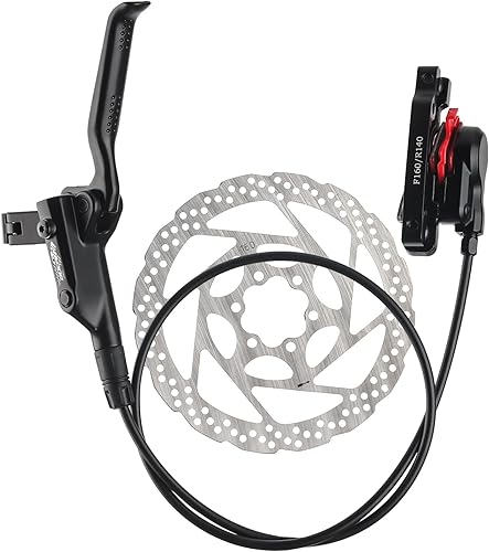 Vista 11 de BOLANY Juego de frenos de disco aceite hidráulico MTB bicicleta aleación de aluminio delantera derecha 31.496 in izquierda trasera 55.118 in 1 par