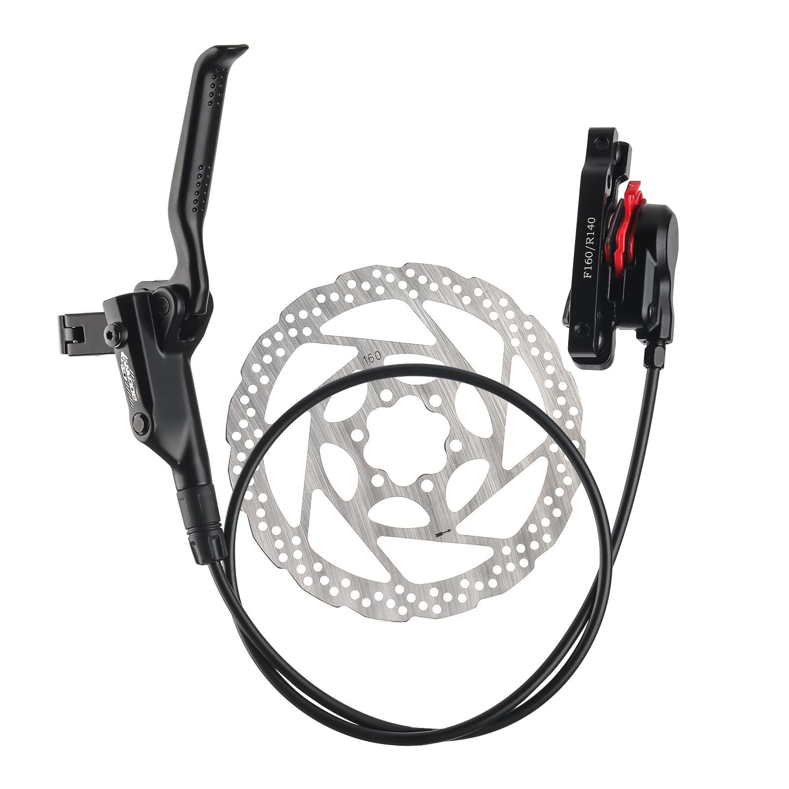 BOLANY Disc Brake Sets Oil Hydraulic MTB Bike Aluminum Alloy Front 800mm Rear 1400mm Brake Levers with is/PM Adapter Fit MTB Fat Bike E-Bike Road Bike