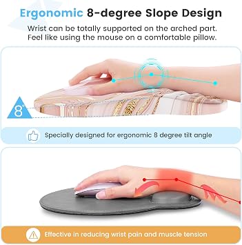 HAOCOO 4 in 1 Heated Desk Pad, Mouse Pad Wrist Support and Keyboard Wrist Rest with Coaster Set, Memory Foam Ergonomic Mousepad with Non-Slip PU Base for Home Office, Rose Gold Pink