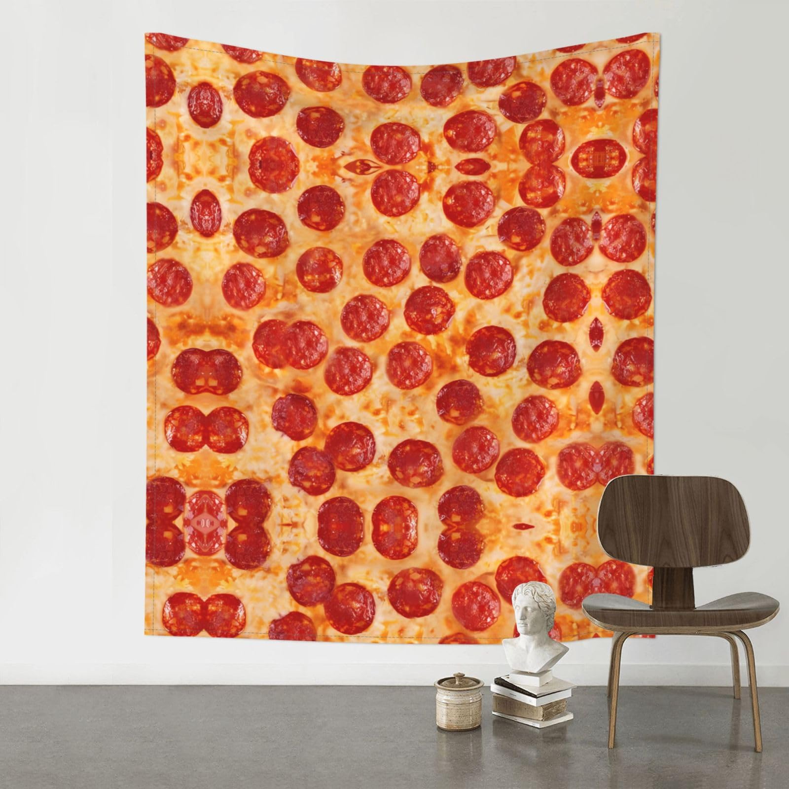 YYHWHJDE 3D Pizza Pepperoni Prints 60x51in Wall Tapestry – High-Grade Polyester Throw for Dorm, Beach & Home Decor