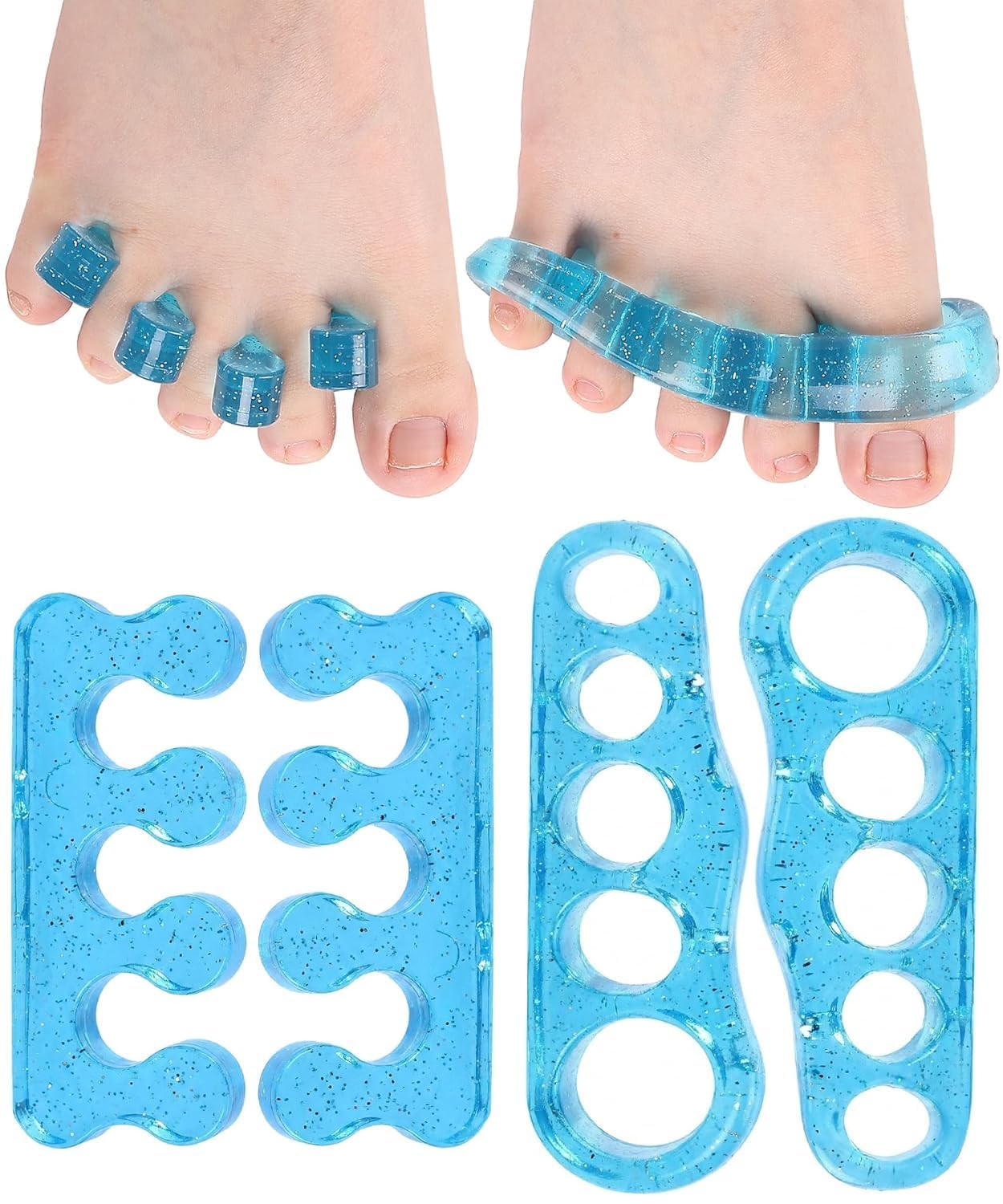 Toe Separators by Envelop - Toe Spacers Provide Bunion Relief & Improve Circulation - Durable Silicone Gel Makes the Perfect Toe Separator That Supports & Comforts Toes - Guarantee(Blue)-image-18