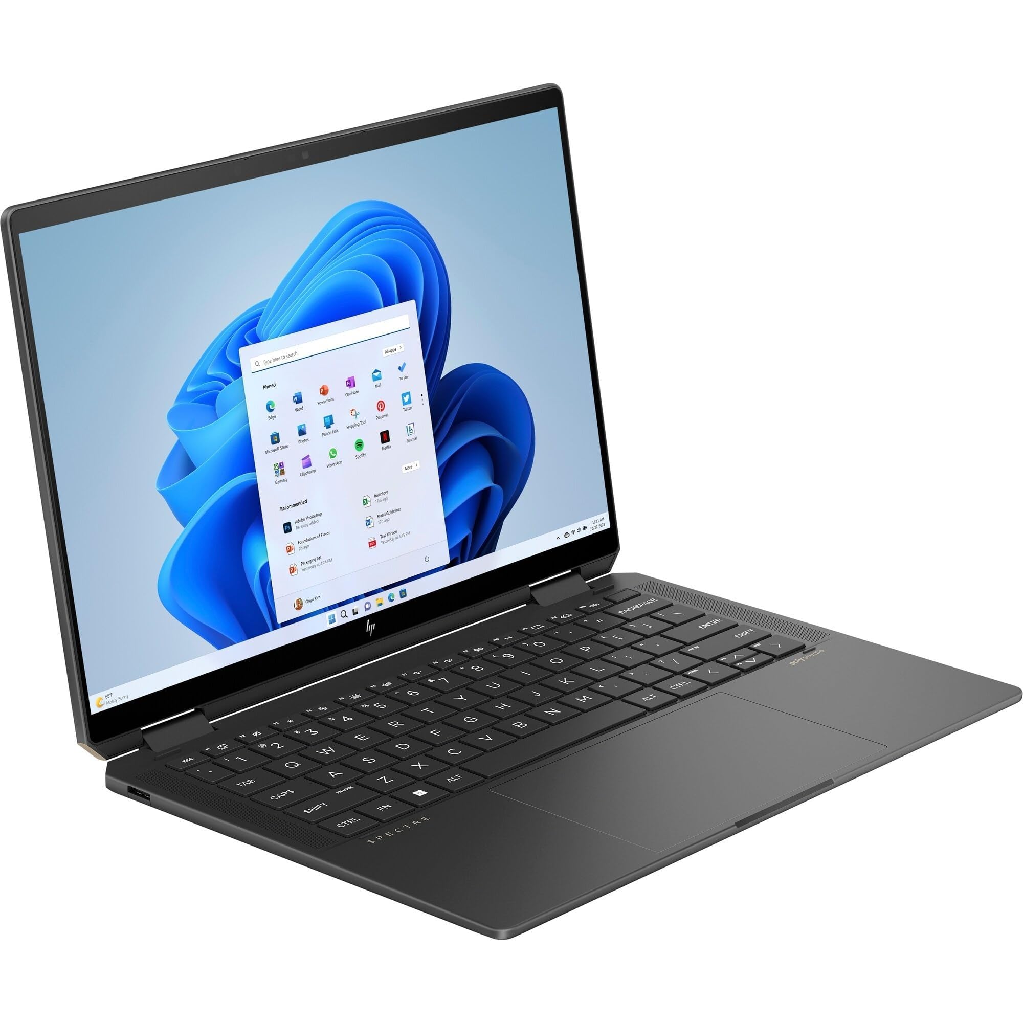 HP Spectre x360 14-eu0000sl Convertibile, Intel Core Ultra 5-125H, Intel Evo Edition, AI, RAM 16GB, SSD 1 TB, Display 13,5" Touch OLED 2.8K VRR 120Hz, Webcam 9 MP IR TNR, Windows 11, Nero