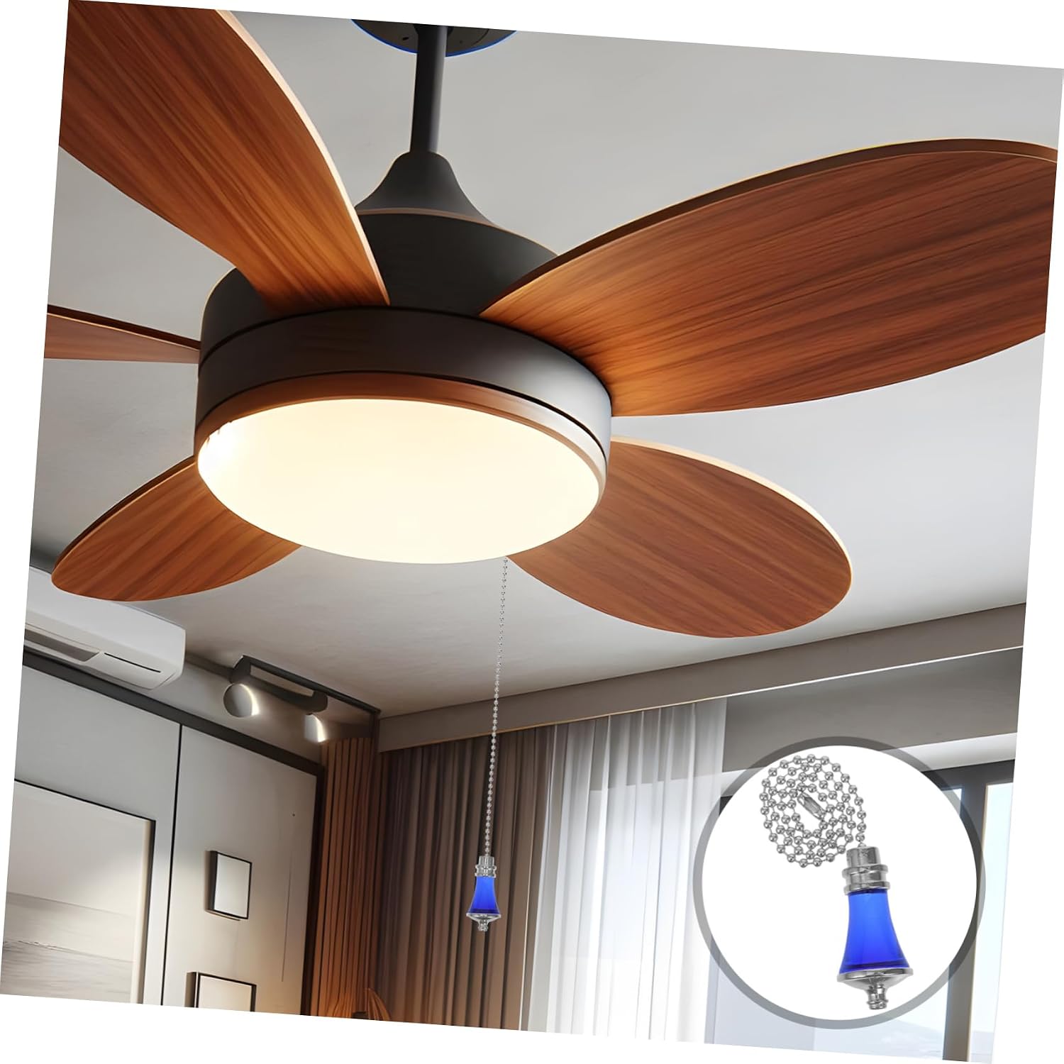 Garneck Vintage Charm Ceiling Fan Pull Chain Crystal Pull Chain Extension for Light Fixtures Easy Install