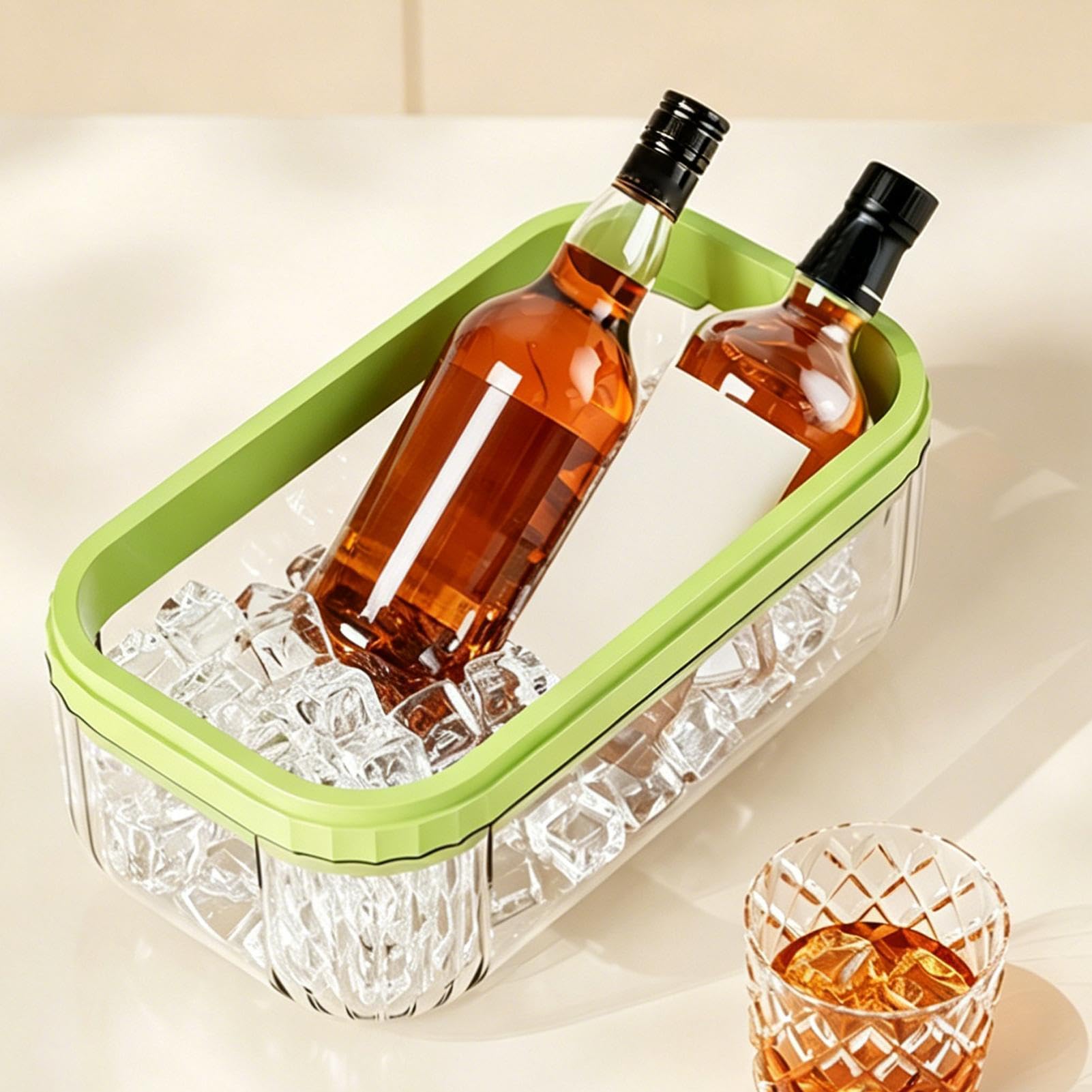 Eiswürfelbehälter mit Deckel | Druckart Eiswürfelaufbewahrungsform | Mit Schaufel Und Eiswürfelbehälter - Zum Kühlen von Whisky Kaffee Milch Wein Und Andere Getränke Im Kühlschrank Gefrierschrank Bar