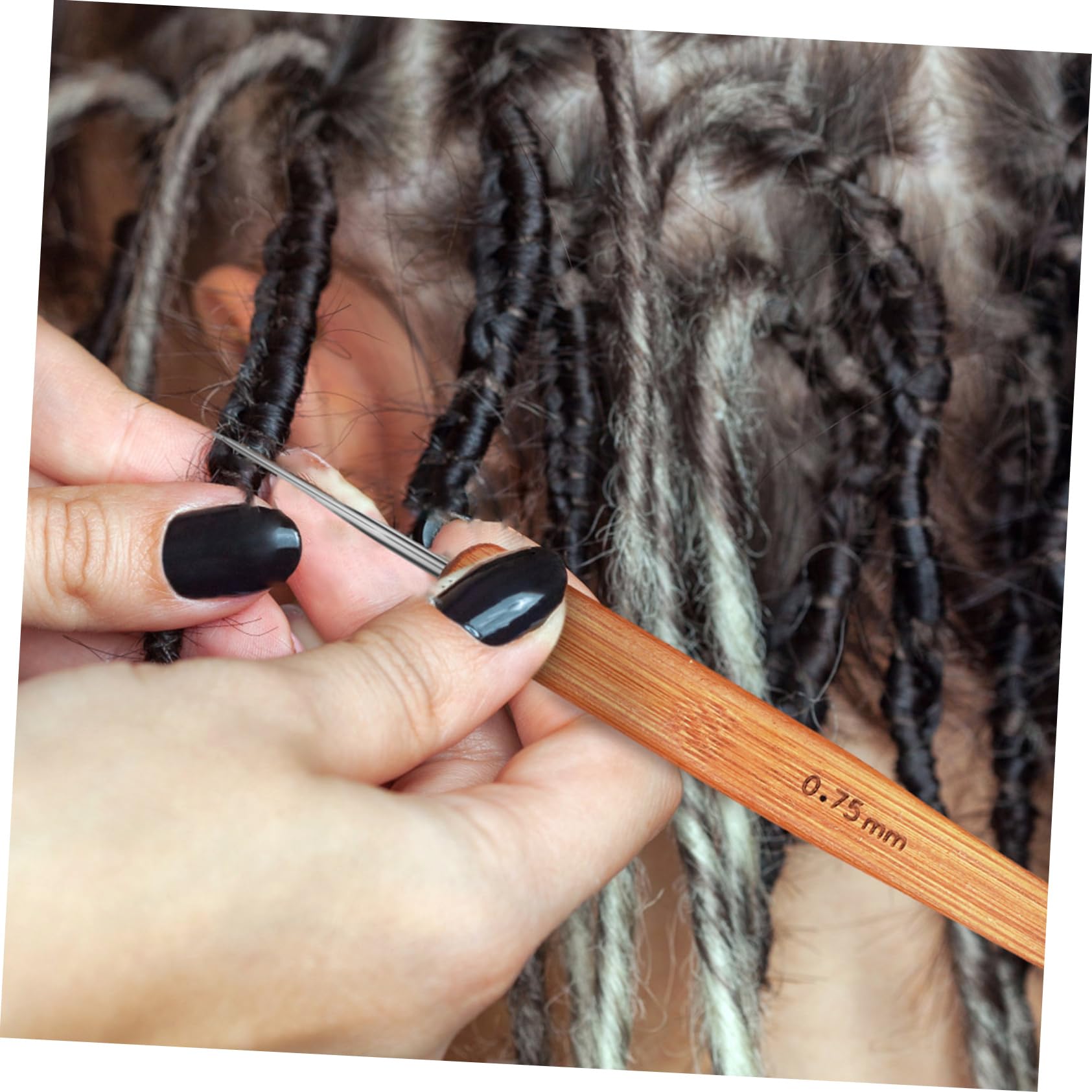 6 Juegos Kit de ganchillo para rastas aguja de ganchillo rastas crochet agujas cabello postizo peluquin kit de agujas de metal para el cabello aguja de metal para el cabello Madera