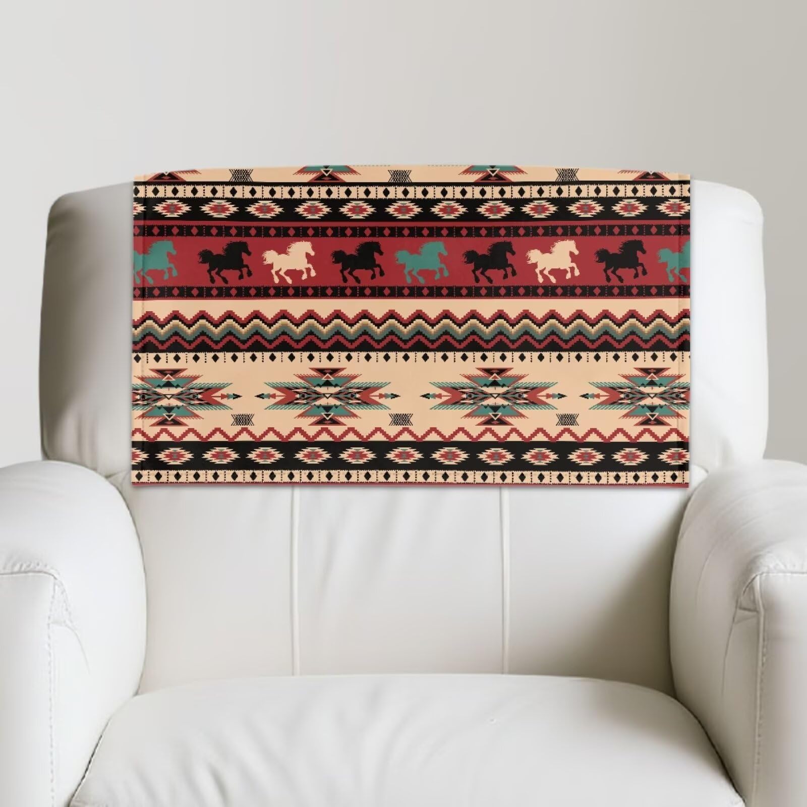Housse de protection pour appuie-tête de chaise inclinable en cuir synthétique motif cheval aztèque tribal aztèque pour décoration de maison, salon, canapé, fauteuil inclinable