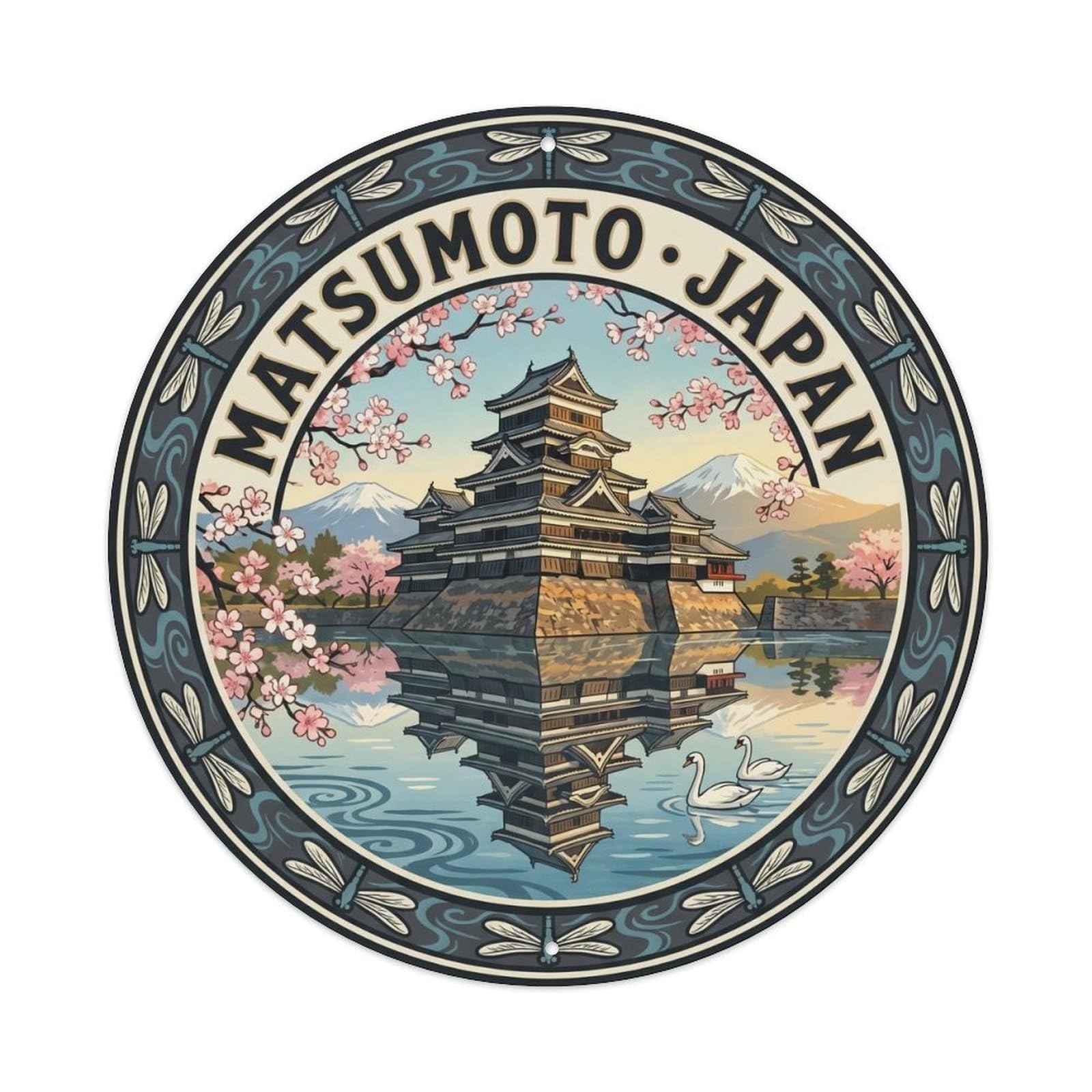 Matsumoto Castle Water Travel Festival Culture Japan Metal Tin Sign