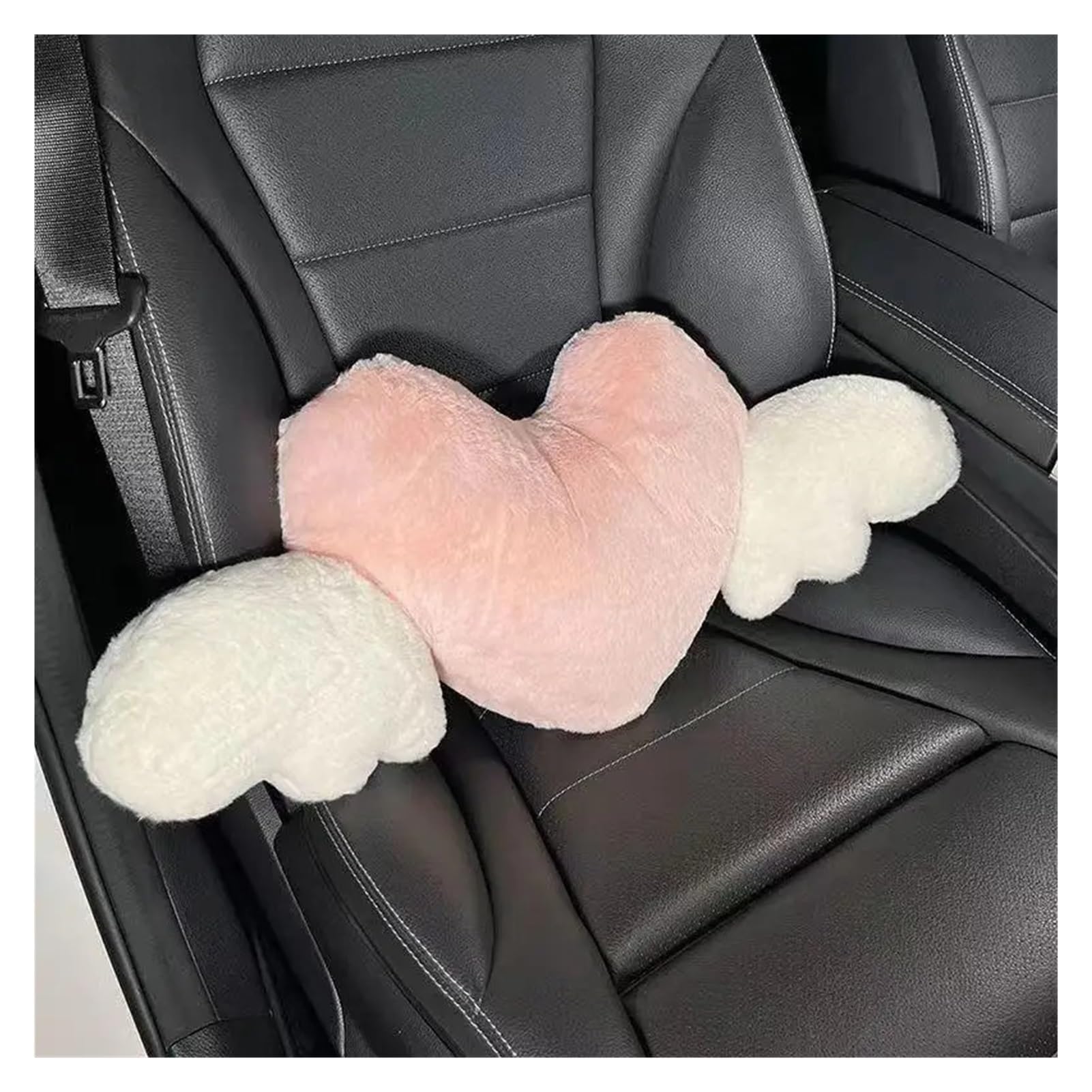 Rynzo scar seat cushion Cute Pink Heart Angel Wing Car Neck Pillow Soft Plush Lumbar Support Seat(A2)