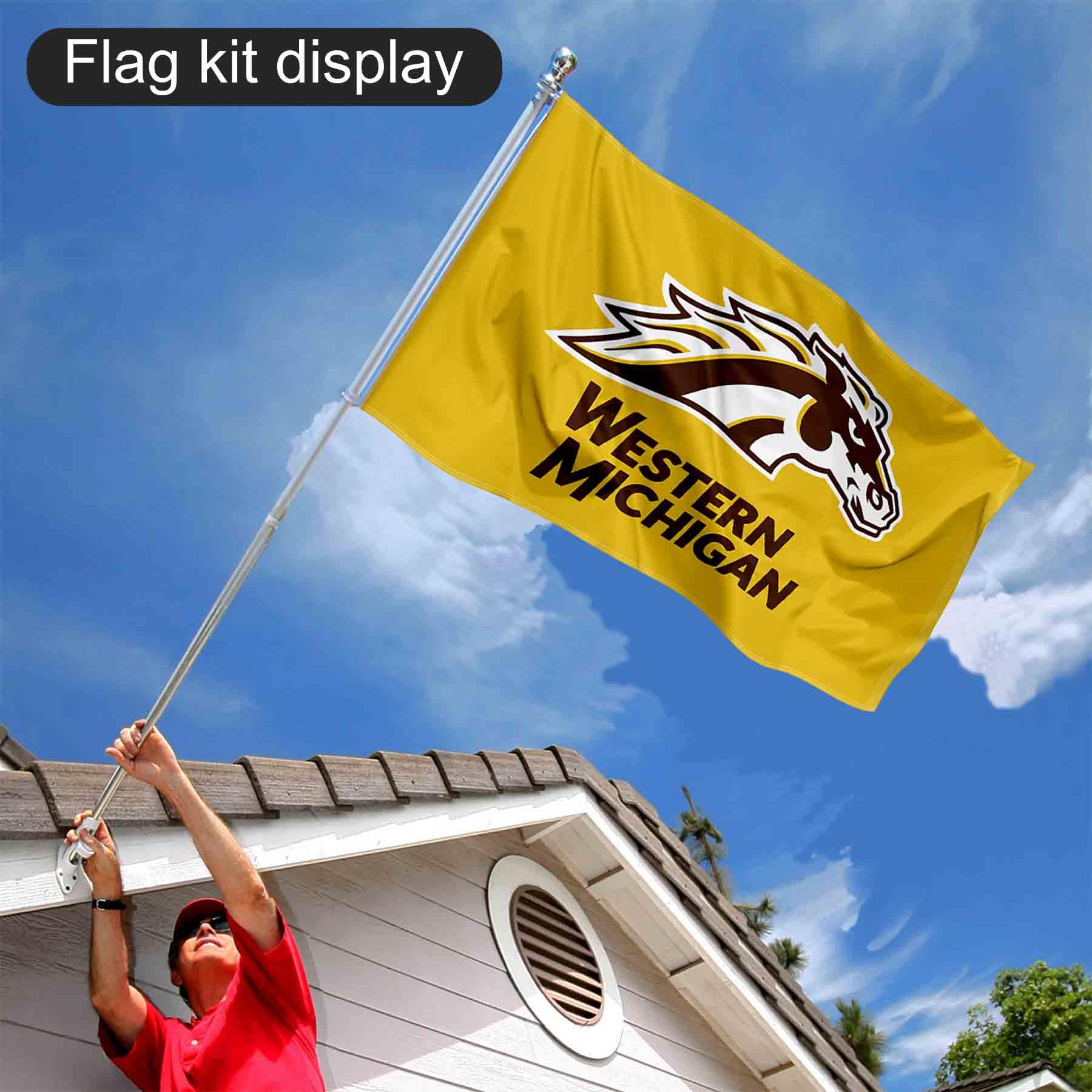 Western Michigan University WMU Broncos Flag - Desert Cactus Design, 3x5 Ft, 100D Polyester, Officially Licensed - View #9