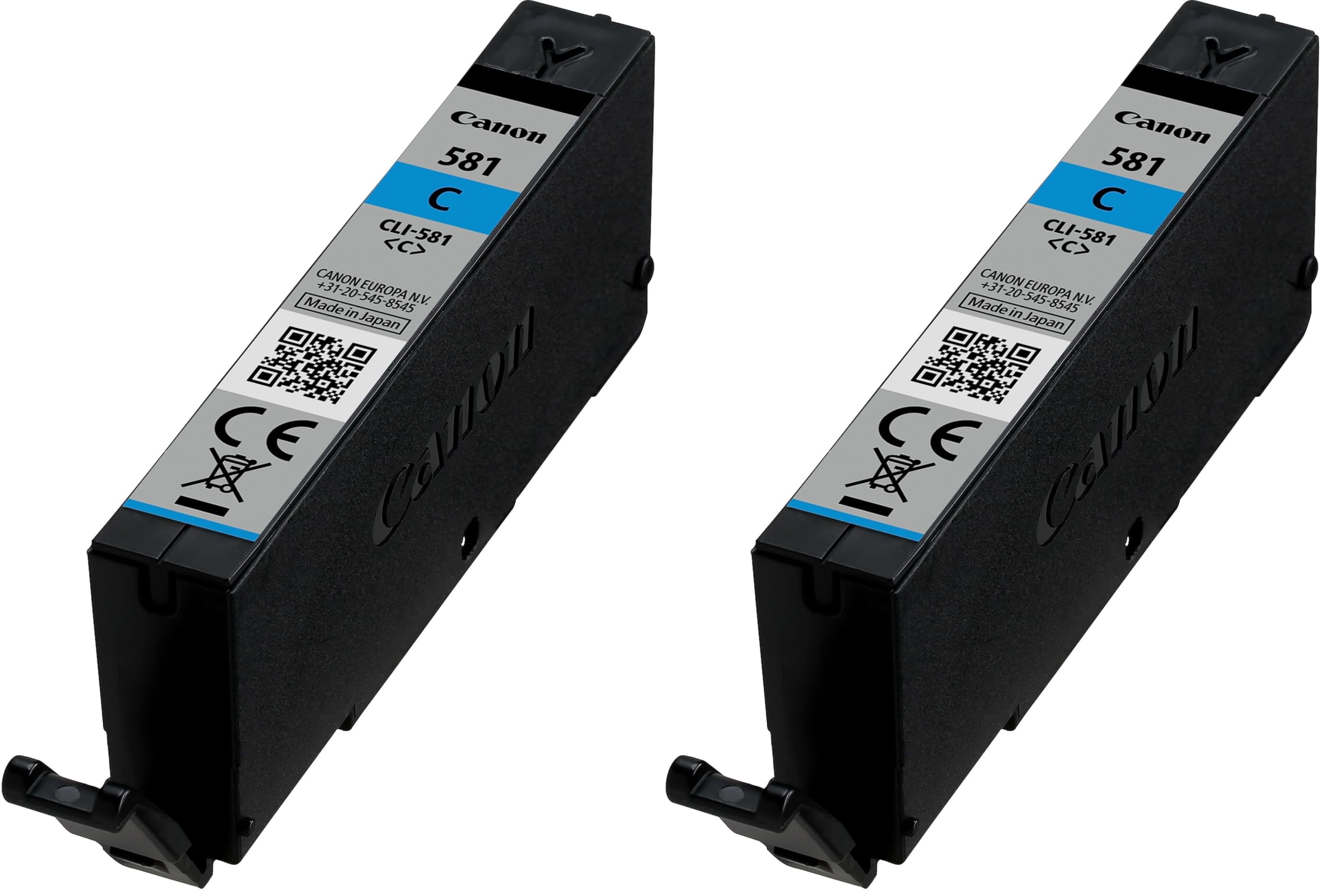Canon CO08708 Tintenpatrone CLI-581C Druckerpatrone, Cyan, Einheitsgröße (Packung mit 2)