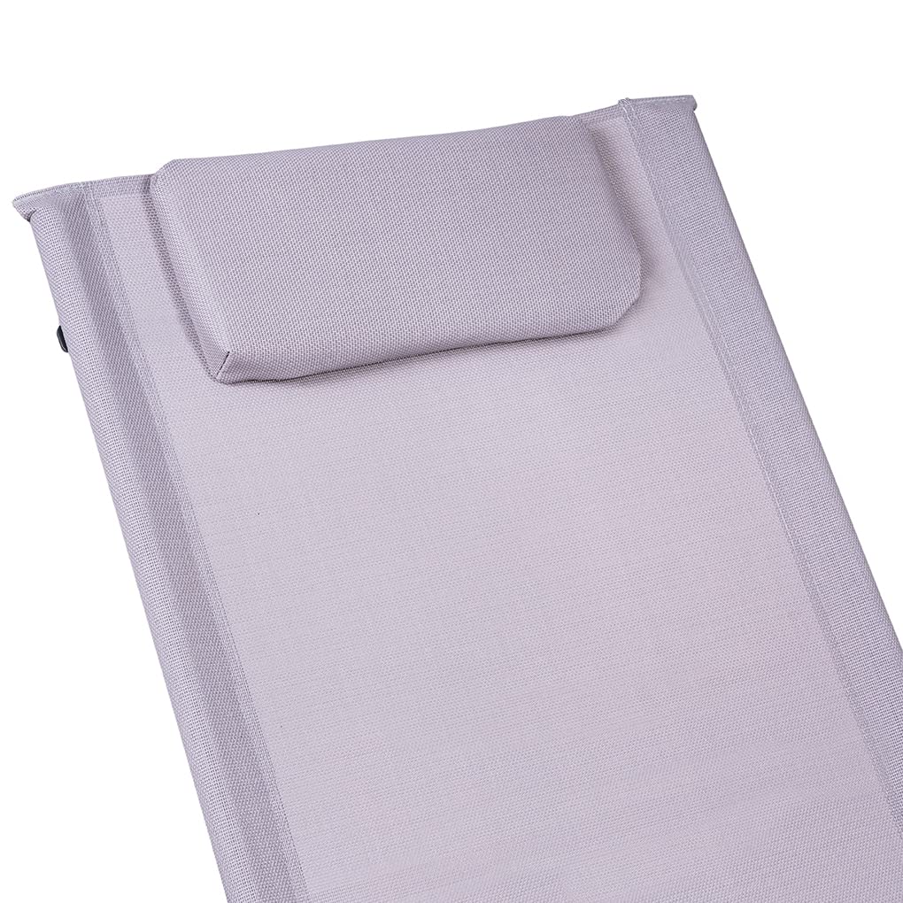 Hortan Lettino Sdraio Prendisole Con Struttura A Dondolo, Seduta Ergonomica, Cuscino Poggiatesta, Telaio In Acciaio E Sacca Portaoggetti Per Arredo Esterno, Giardino, Terrazzo e Piscina