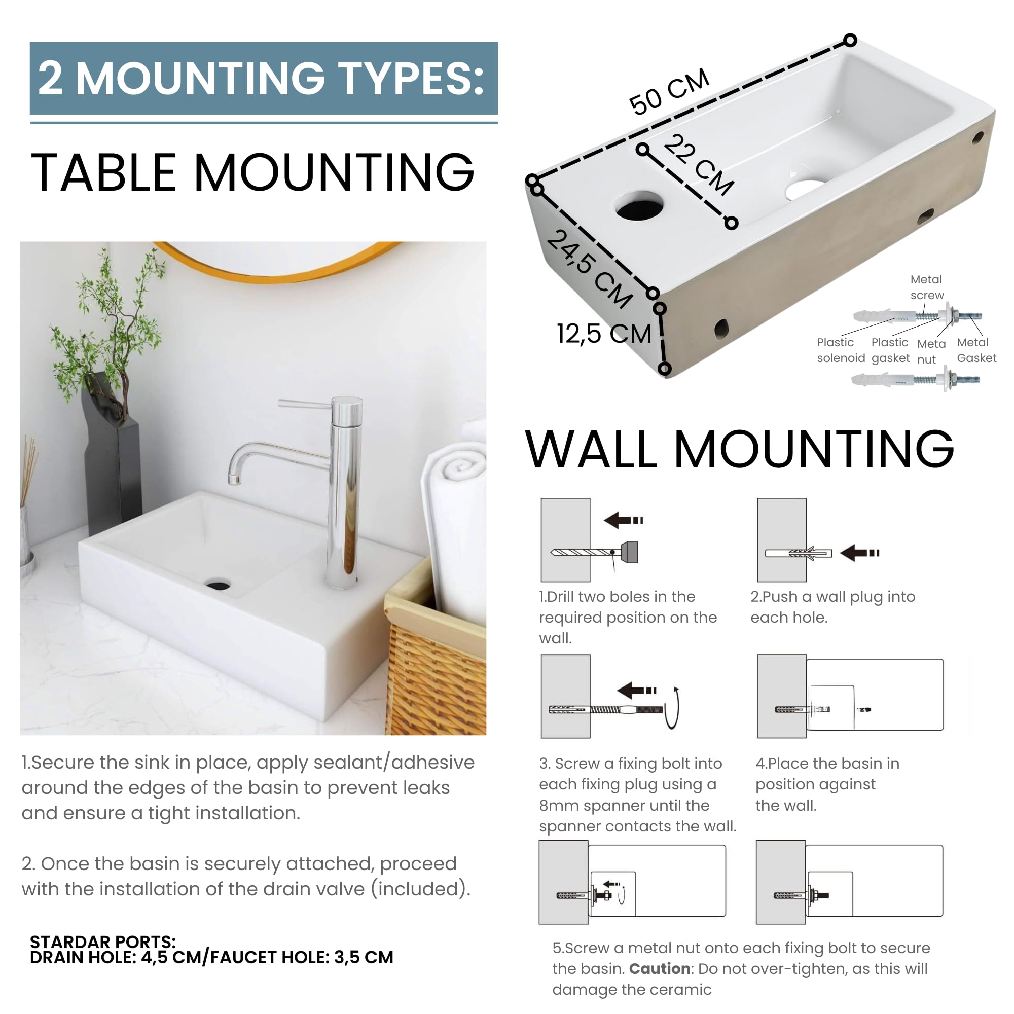 Antique Sink, Bathroom Vessel Sink, Ceramic Basin, Sink Bowl, Hand Wash Basin, Free Gift