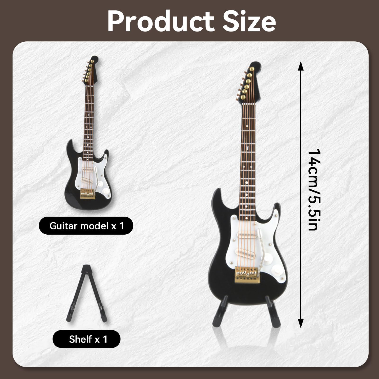 Mini modello di chitarra, chitarra elettrica in miniatura in legno con supporto ornamento per strumento musicale replica chitarra da tavolo per la casa