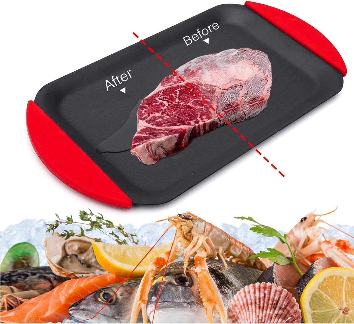 GEMITTO Defrosting Tray for Frozen Meat, Rapid Thawing