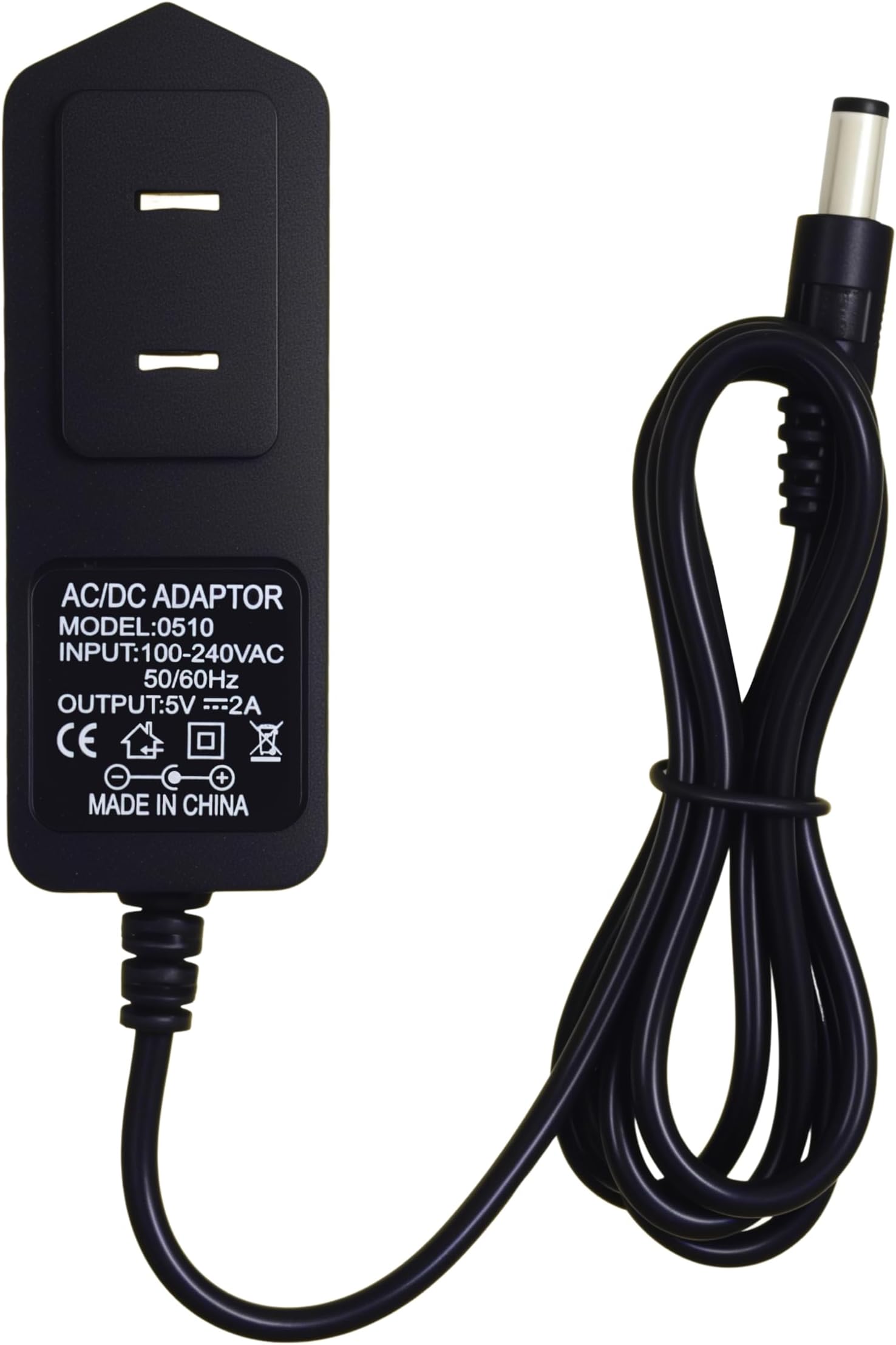 5V 2A Power Adapter 10W with DC Power Cord, 100-240V AC to DC 5V 2Amp Converter, 5.5x2.5mm/2.1mm Plug for Security Cameras, LED Strips, TV Box, Raspberry Pi (3ft, US Plug)