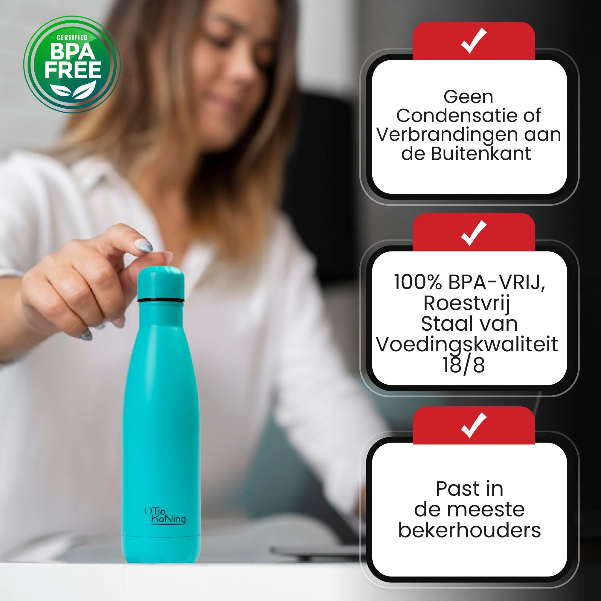 Drinkfles Voor Sport Roestvrijstalen Drinkfles 750 Ml - Geïsoleerde Thermosfles, BPA-vrij, Lekvrij, Voor Warme En Koude Dranken Drinkfles Roestvrij Staal