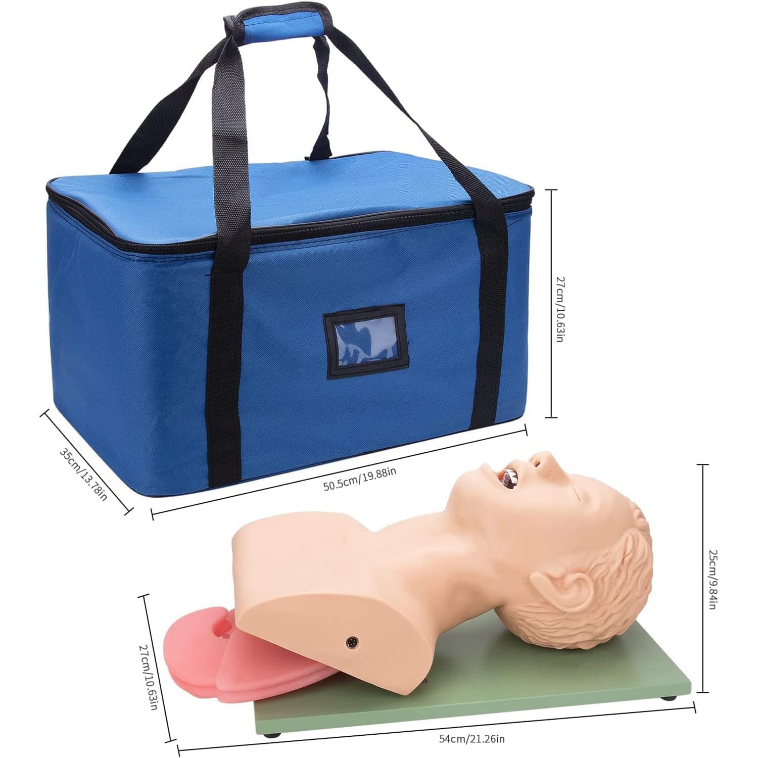 Modello umano per intubazione endotracheale - Simulatore di manichino per intubazione tracheale, kit di aiuti formativi per la gestione delle vie aeree orali e nasali per pratica/studio,220V