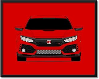 CUSTOMIZABLE COLOR: Honda Civic Type R FK8 (2017-Present) 6th Generation Inspired Poster Print Wall Art Decor Handmade (Unframed)