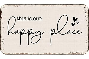 Minimalist 'This Is Our Happy Place' Farmhouse Door Mat