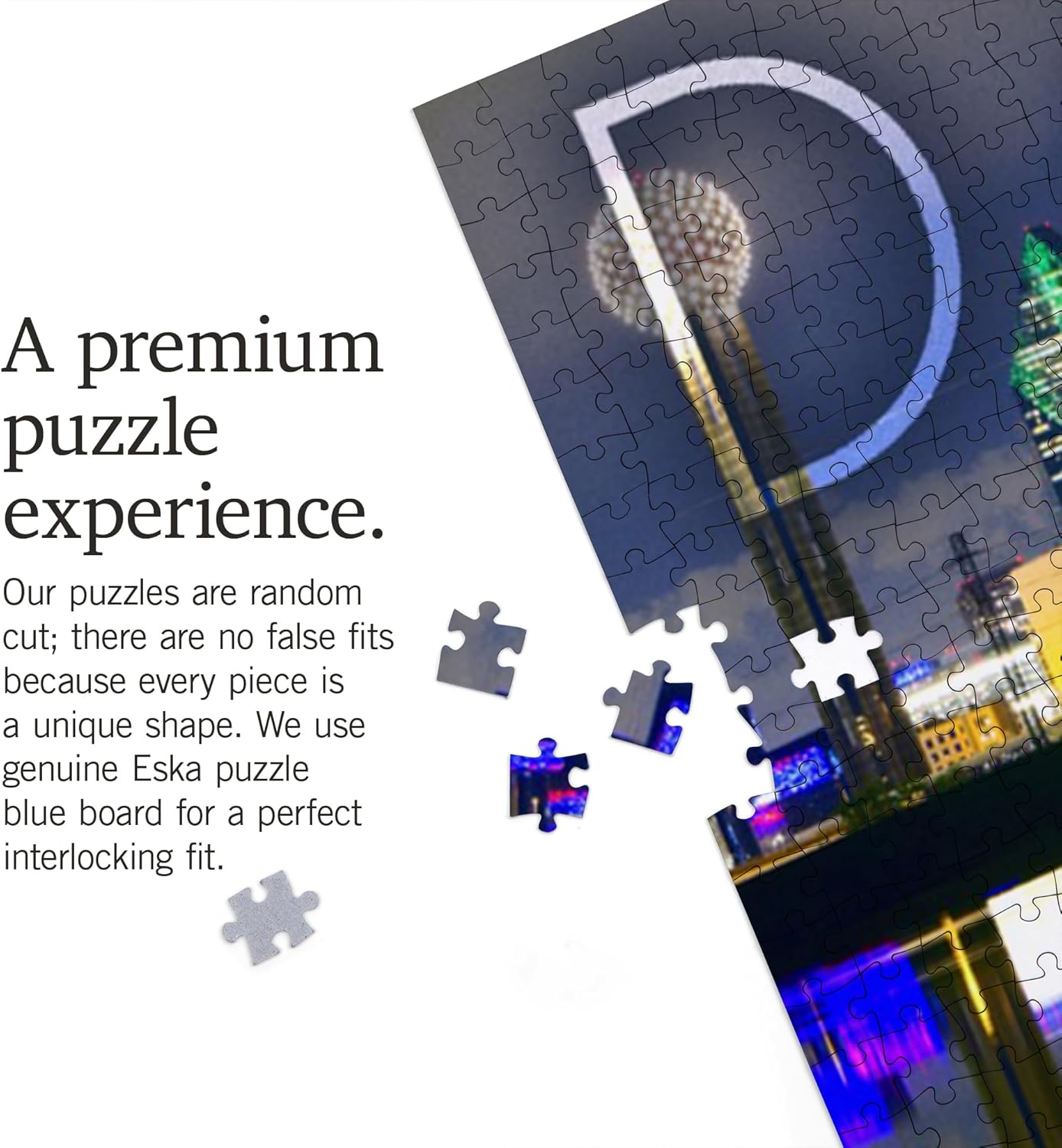 Dallas, Texas, Skyline at Night (1000 Piece Puzzle, Challenging Jigsaw Puzzle for Adults, Made in USA)