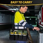 NECKORY Sac à outils, organisateur de boîte à outils portatif Sangle réglable d'épaule, outil de transport fourre-tout sac de rangement d'outils avec large bouche, sacs à outils pour les hommes mécanicien EngineerGift - M, Vert de l'Armée & Noir , outil lourd avec ouverture de bouche large & Adju