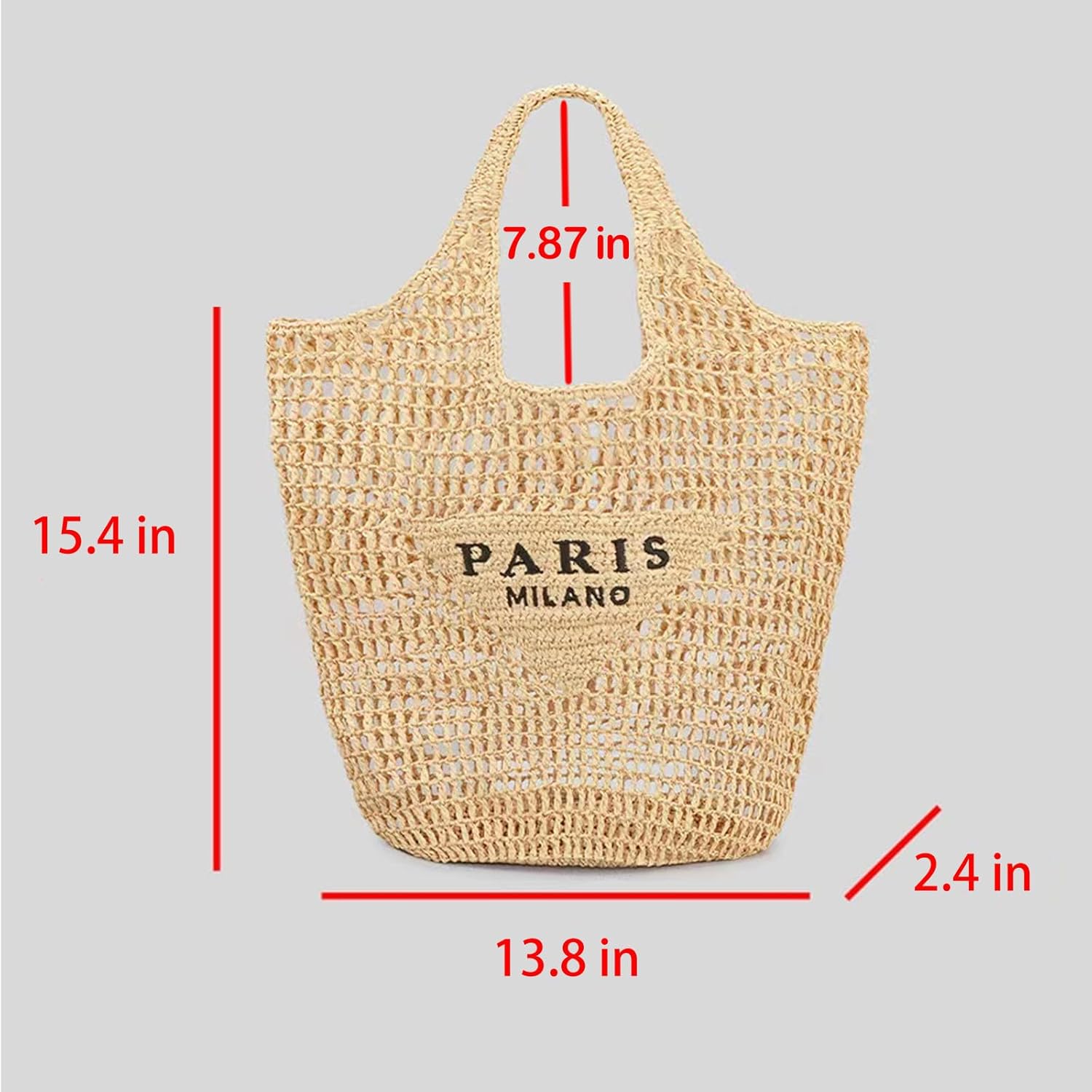 bufftieo Straw Woven Tote Bag for women,Mesh Hollow Woven Shoulder, Straw Beach bag, Hobo Women Bag, for Travel Holiday - Image 6